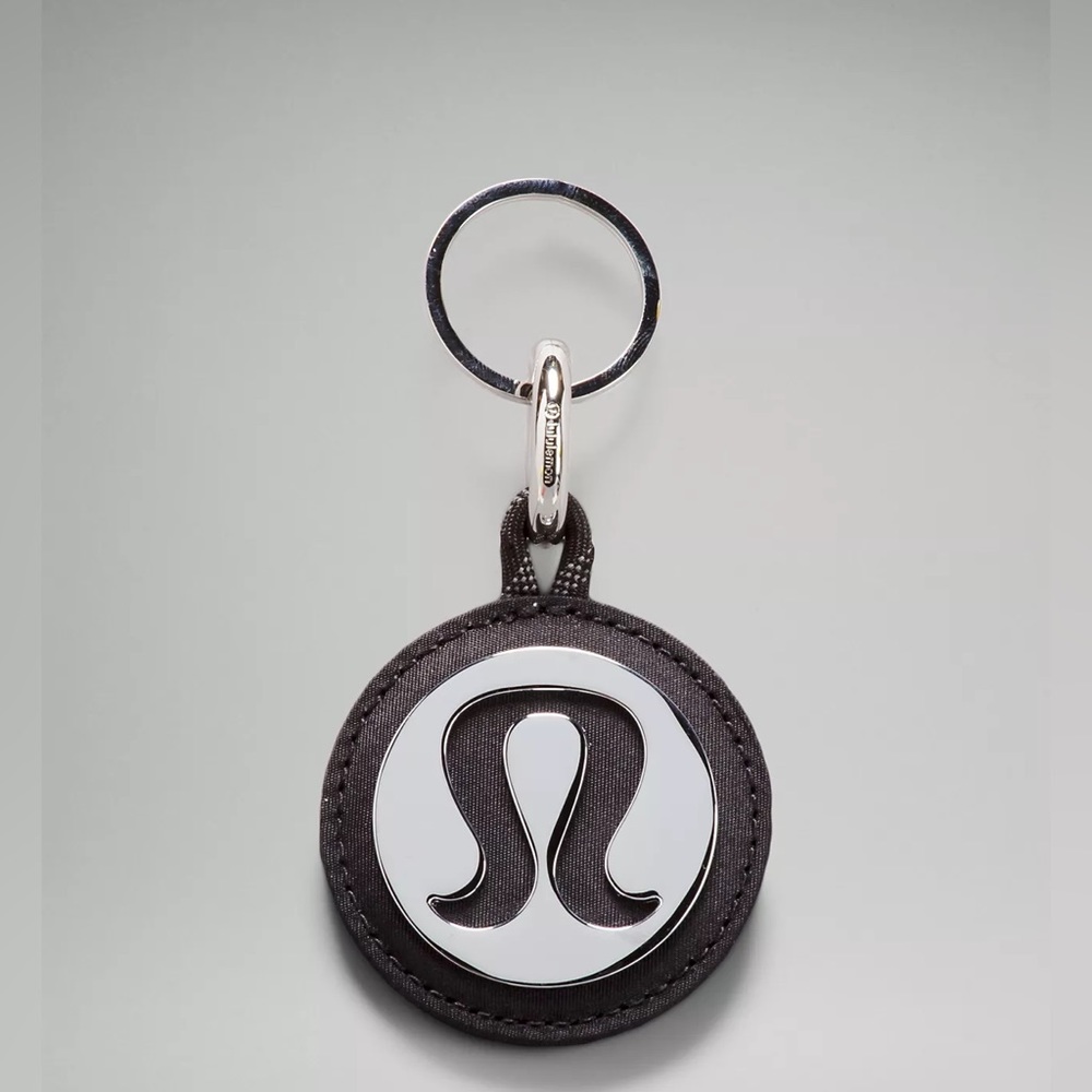 Lululemon NWT Logo Bag Charm & Keychain Black/ silver